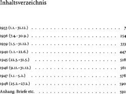 Inhaltsverzeichnis - 1933,1936,1939,1940, 1945-1948, Briefe etc. - Band 6.