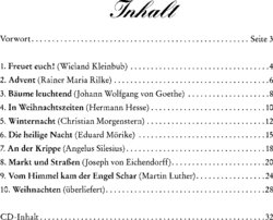 Inhaltsverzeichnis - 10 neue Weihnachtslieder für einstimmigen Chor und Instrumentalstimme mit Klavier : ab 9 Jahren - Volume 2.