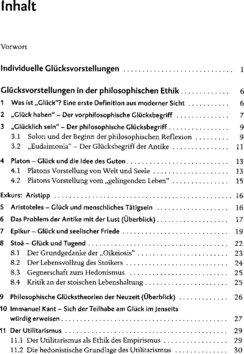 Inhaltsverzeichnis - Glück und Sinnerfüllung : Gymnasium / Unterholzner ; Lohse