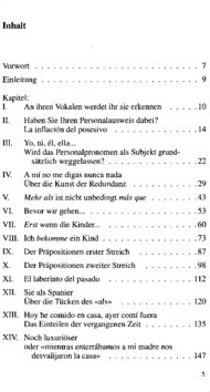 Inhaltsverzeichnis - Was den Deutschen am Spanischen spanisch vorkommt - Bd. 1.