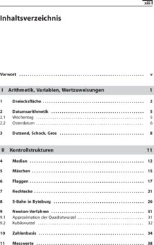 Inhaltsverzeichnis