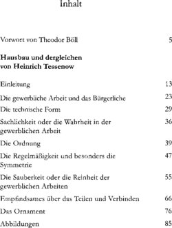 Inhaltsverzeichnis - Hausbau und dergleichen - Bd. 2.