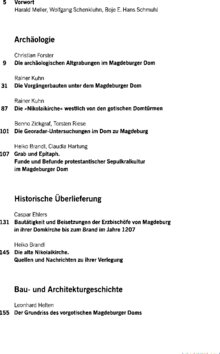 Inhaltsverzeichnis - Forschungsgrabungen am Magdeburger Dom : 2006 - 2009 - 2.