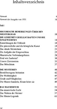 Inhaltsverzeichnis - Der Meister - Band 3.