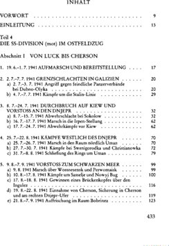 Inhaltsverzeichnis - Im Südabschnitt der Ostfront 1941-1942, Frankreich 1942 - Band 2.
