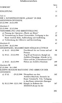 Inhaltsverzeichnis - Ardennenoffensive 1944, Ungarn 1945, Kapitulation und Gefangenschaft - Band 5.