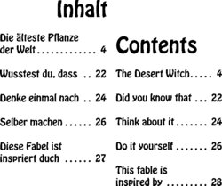 Inhaltsverzeichnis - Die älteste Pflanze der Welt = The desert witch - 1.