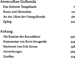 Inhaltsverzeichnis - Atomvulkan Golkonda : das Land der Purpurwolken / aus dem Russ. übers. von Willi Berger und Erik Simon - Bd. 1.