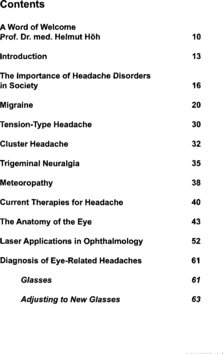 Inhaltsverzeichnis - The human eye - could this be the cause of headaches? : tips & tricks against headaches
