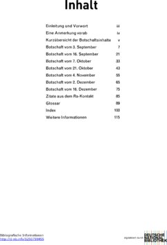 Inhaltsverzeichnis - Das Bündnis der Planeten - 2017,2