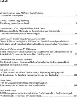 Inhaltsverzeichnis