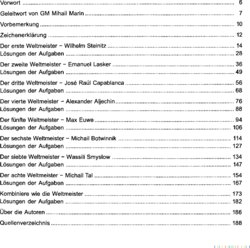 Inhaltsverzeichnis - Von Steinitz bis Tal - Band 1.