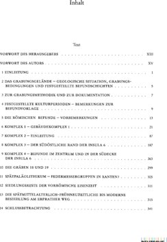 Inhaltsverzeichnis - Katalog - Teilband 2.