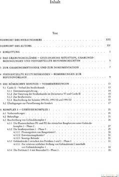 Inhaltsverzeichnis - Text und Beilagen - Teilband 1.