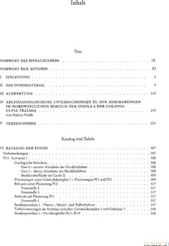 Inhaltsverzeichnis - Katalog und Tafeln - Teilband 2.
