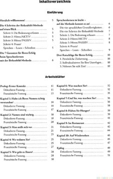 Inhaltsverzeichnis - Arbeitsbuch