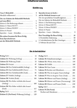 Inhaltsverzeichnis - Arbeitsbuch