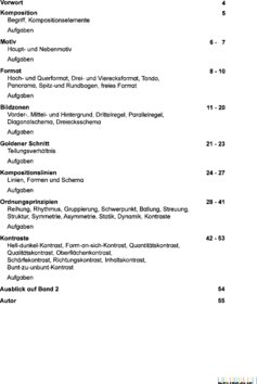 Inhaltsverzeichnis - Kompositions- & Gestaltungsgrundlagen : Motiv, Format, Bildzonen, goldener Schnitt, Kontraste, Ordnungsprinzipien u.v.m. / Eckhard Berger - 1.